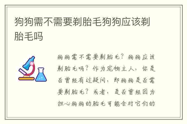 狗狗需不需要剃胎毛狗狗应该剃胎毛吗